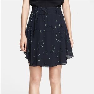 A.L.C flutter paper planes print silk skirt